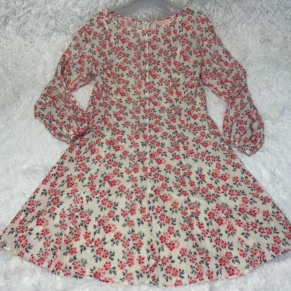 Rebecca Taylor Cotton Floral Print Dress with Cotton Lining Long Sleeve - Picture 1 of 7